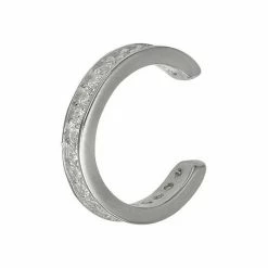 PRIMROSE Sterling Silver Pave Cubic Zirconia Cuff Earrings