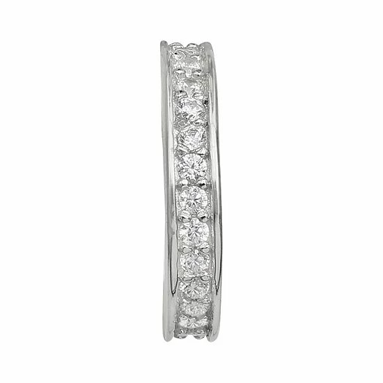 PRIMROSE Sterling Silver Pave Cubic Zirconia Cuff Earrings - Image 2