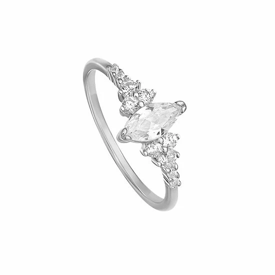 PRIMROSE Sterling Silver Cubic Zirconia Cluster Ring - Image 2