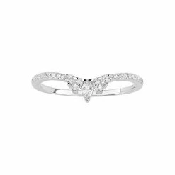 PRIMROSE Sterling Silver Marquise Cubic Zirconia V-Shape Ring