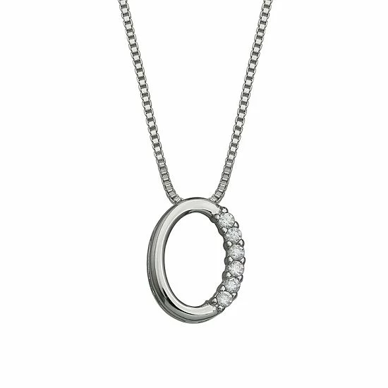 PRIMROSE Sterling Silver Cubic Zirconia Initial Pendant Necklace Silver Tone Z - Image 19