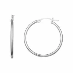PRIMROSE Sterling Silver Polished Hoop Earrings
