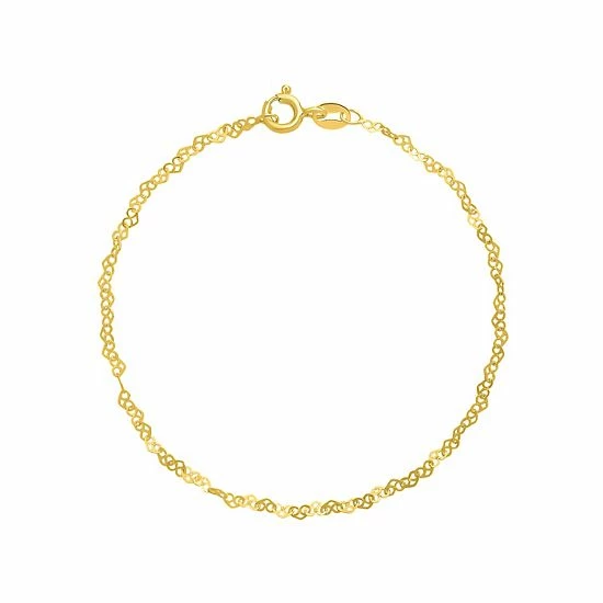 PRIMROSE 18k Gold Over Silver Heart Link Bracelet