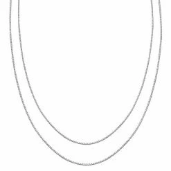 PRIMROSE Sterling Silver Box Chain Necklace Set