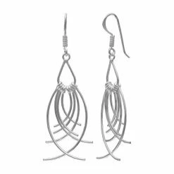 PRIMROSE Sterling Silver Curved Wire Drop Earrings