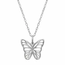 PRIMROSE Sterling Silver Cutout Butterfly Pendant Necklace