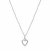 PRIMROSE Sterling Silver Pave Cubic Zirconia Open Heart Pendant Necklace