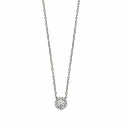 PRIMROSE Sterling Silver Cubic Zirconia Halo Necklace