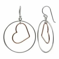 Primrose Two-Tone Heart Hoop Earrings