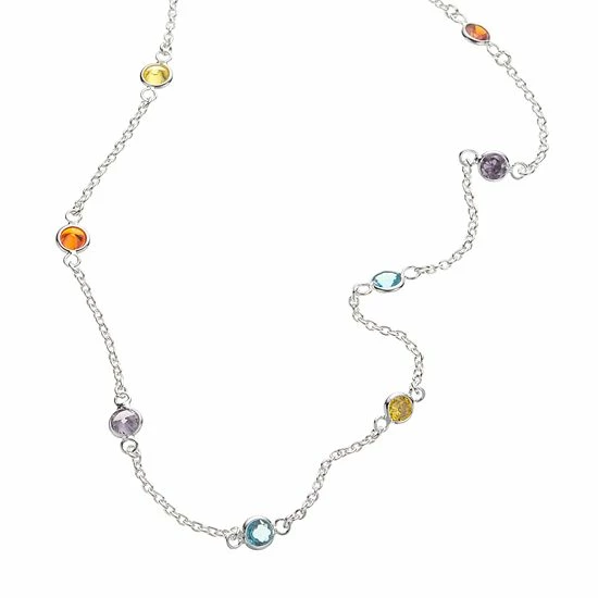 PRIMROSE Sterling Silver Crystal Necklace - 18-in.