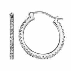 PRIMROSE Cubic Zirconia Sterling Silver Hoop Earrings