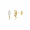 PRIMROSE 18k Gold Over Silver Cubic Zirconia Marquise Drop Earrings