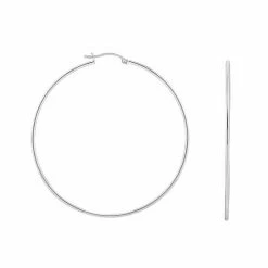 PRIMROSE Sterling Silver Polished 60mm Hoop Earrings