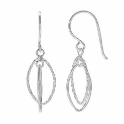 PRIMROSE Sterling Silver Double Marquise Drop Earrings