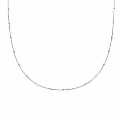 PRIMROSE Sterling Silver Polished Bead Curb Chain Necklace