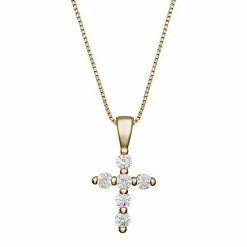 PRIMROSE 18k Gold Plated Cubic Zirconia Cross Pendant Necklace
