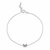 PRIMROSE Polished Oxidized Sterling Silver Butterfly Anklet