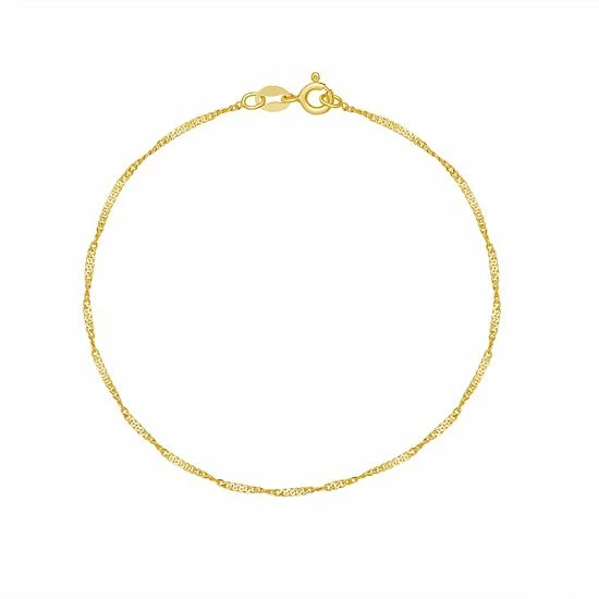 PRIMROSE 18k Gold Over Silver Twisted Cable Chain Bracelet