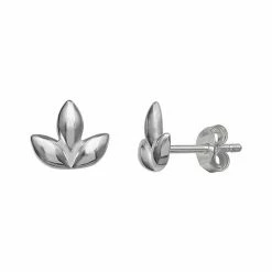 PRIMROSE Sterling Silver Polished Lotus Stud Earrings