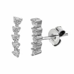 PRIMROSE Sterling Silver Cubic Zirconia Graduated Bar Earring