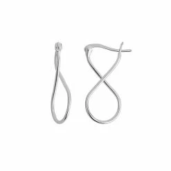 PRIMROSE Sterling Silver Twisted Wire Hoop Earrings