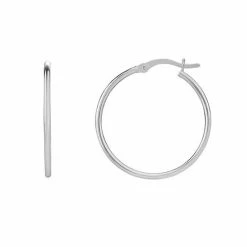 PRIMROSE Sterling Silver 40 Mm Polished Hoop Earrings