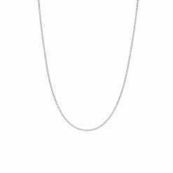 PRIMROSE Sterling Silver Polished Flat Curb Chain Necklace