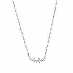 PRIMROSE Sterling Silver Cubic Zirconia Cluster Necklace