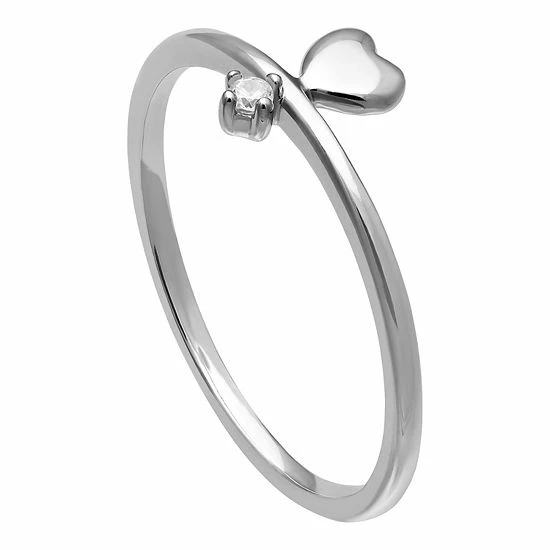PRIMROSE Sterling Silver Heart & Cubic Zirconia Accent Ring - Image 2