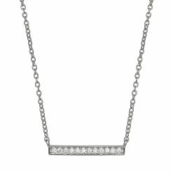 PRIMROSE Sterling Silver Cubic Zirconia Bar Necklace