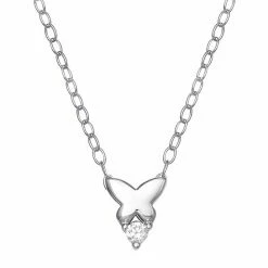 PRIMROSE Sterling Silver Cubic Zirconia Butterfly Necklace