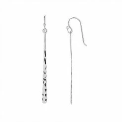 PRIMROSE Sterling Silver Hammered Paddle Drop Earrings