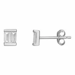 PRIMROSE Sterling Silver Double Baguette-Cut Cubic Zirconia Earrings