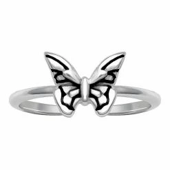 PRIMROSE Oxidized Sterling Silver Butterfly Toe Ring