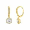PRIMROSE 18k Gold Over Silver Cubic Zirconia Leverback Drop Earrings
