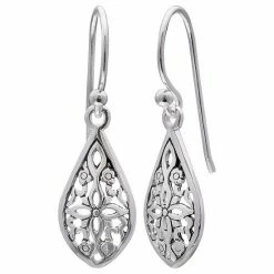 PRIMROSE Sterling Silver Filigree Teardrop Earrings