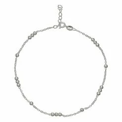 Primrose Sterling Silver Bead Cable Anklet