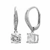 PRIMROSE Sterling Silver Cubic Zirconia Leverback Earrings