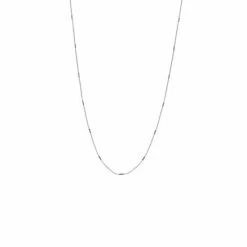 PRIMROSE Sterling Silver Textured Bar Station Cable Chain Necklace