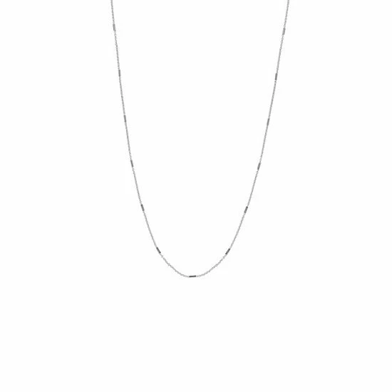 PRIMROSE Sterling Silver Textured Bar Station Cable Chain Necklace