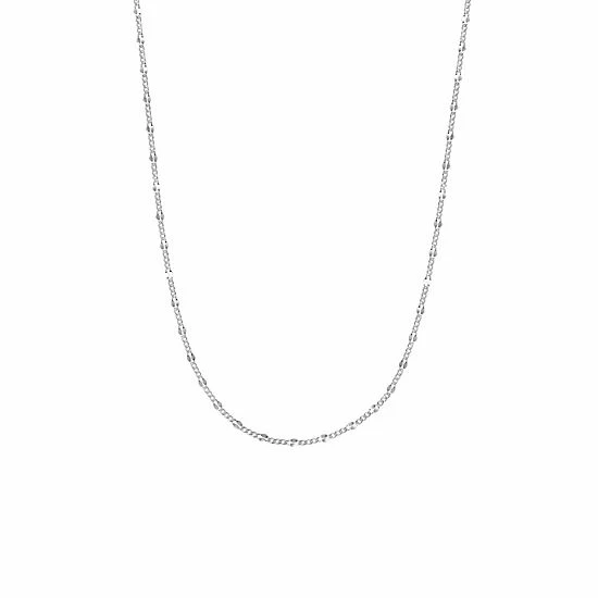 PRIMROSE Sterling Silver Hammered Figaro Chain Necklace