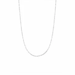 PRIMROSE Sterling Silver Textured Flat Link Chain Necklace