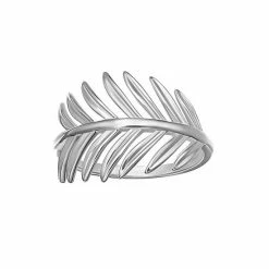 PRIMROSE Sterling Silver Sideways Sculpted Leaf Band Ring