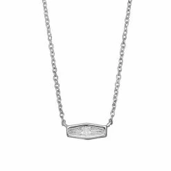 Primrose Sterling Silver & Tapered Cubic Zirconia Necklace