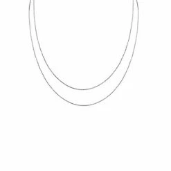 PRIMROSE Sterling Silver Double Box Chain Necklace
