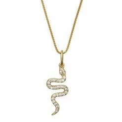 PRIMROSE 18k Gold Plated Cubic Zirconia Snake Pendant Necklace