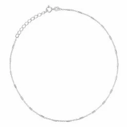 Primrose Sterling Silver Cable Bead Anklet