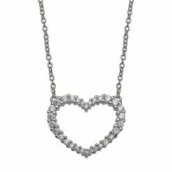PRIMROSE Cubic Zirconia Open Heart Necklace