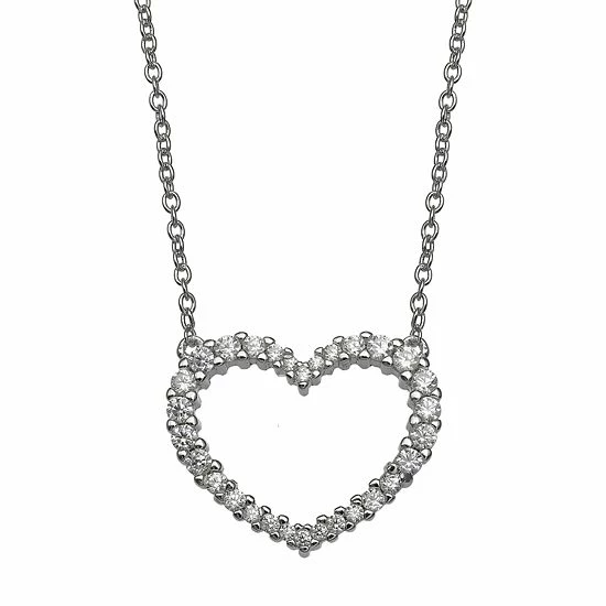 PRIMROSE Cubic Zirconia Open Heart Necklace