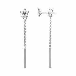 PRIMROSE Sterling Silver Oxidized Flower Drop Earrings
